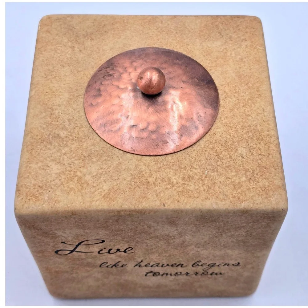 Comfort Candle Tealight Holder Live Love Dance Sing Stone Look Pavilion Gift Co.